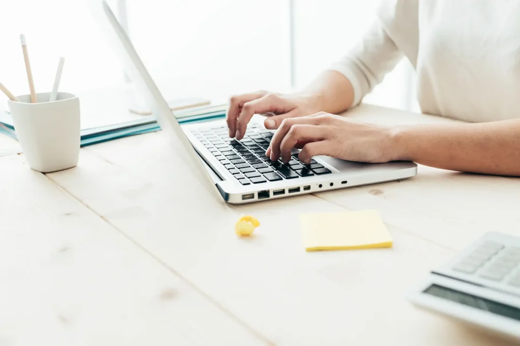 Man reviewing data on computer